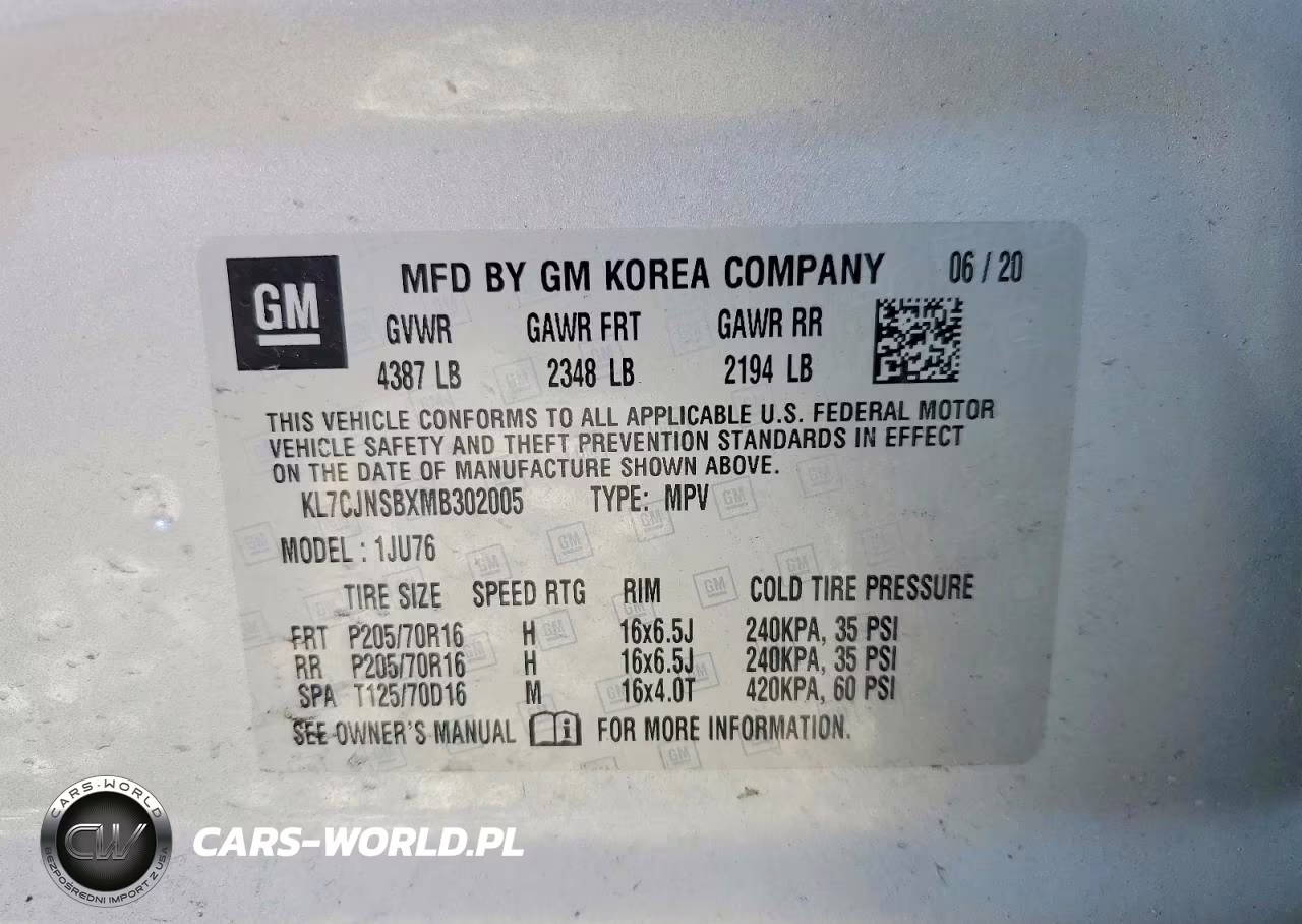 2021 Chevrolet Trax Ls VIN:KL7CJNSBXMB302005 - 14