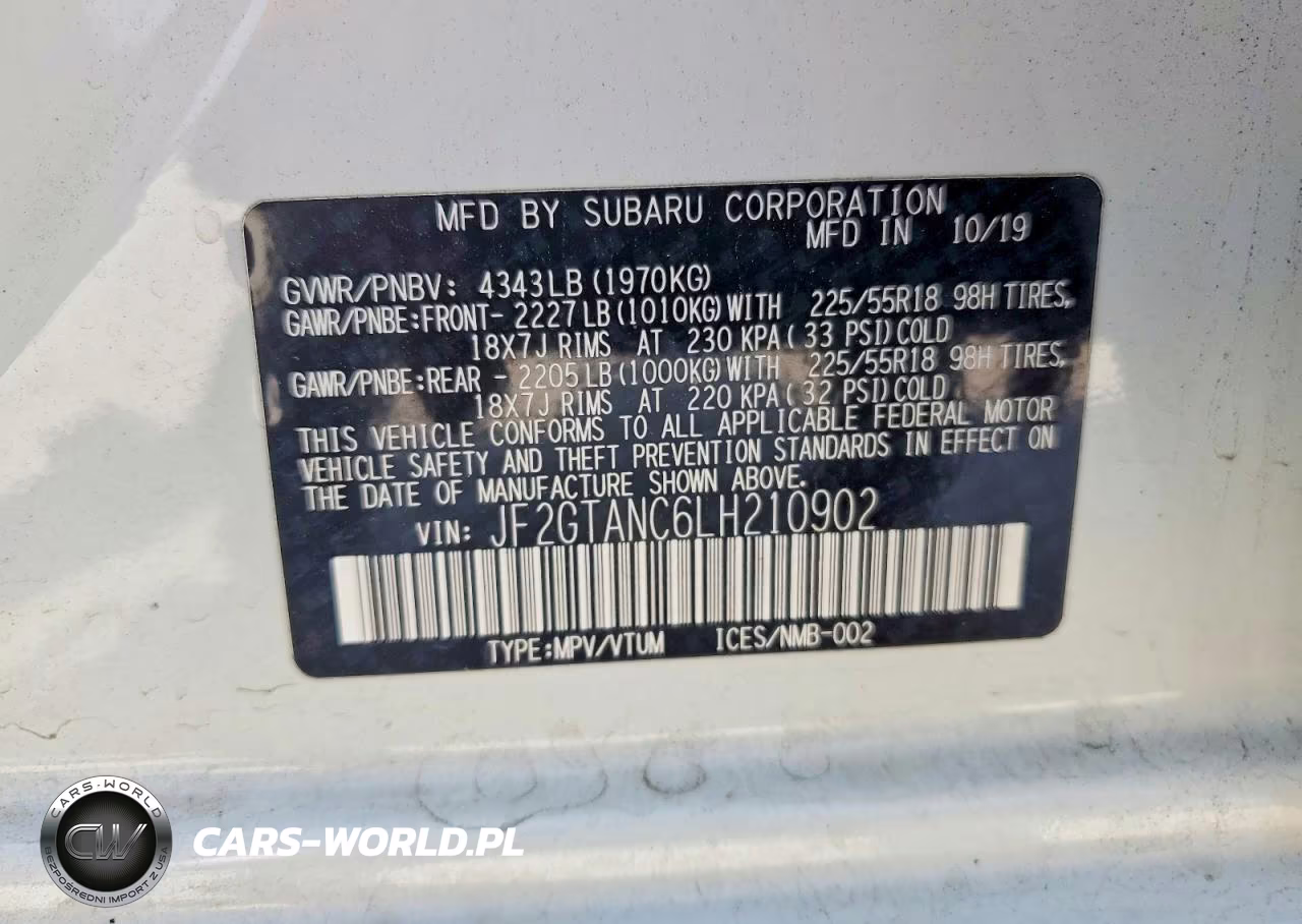 2020 Subaru Crosstrek Limited VIN:JF2GTANC6LH210902 - 14