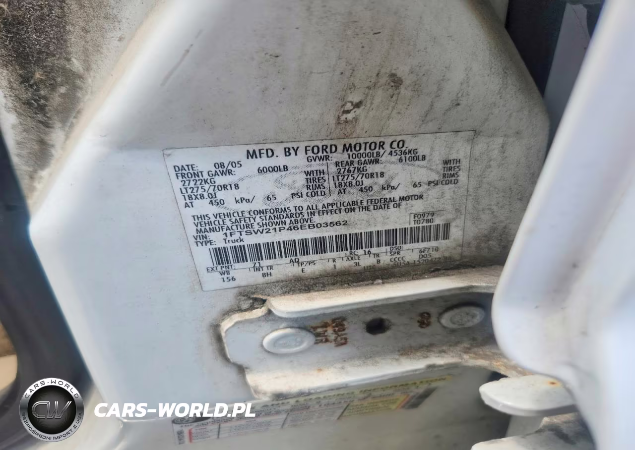 2006 Ford F250 Super Duty VIN:1FTSW21P46EB03562 - 12