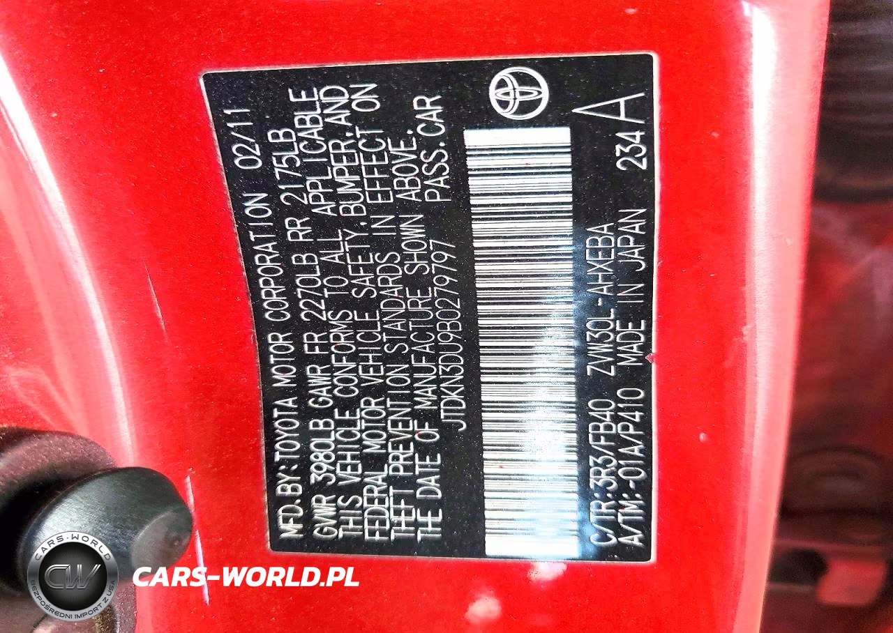 2011 Toyota Prius Two VIN:JTDKN3DU9B0279797 - 12