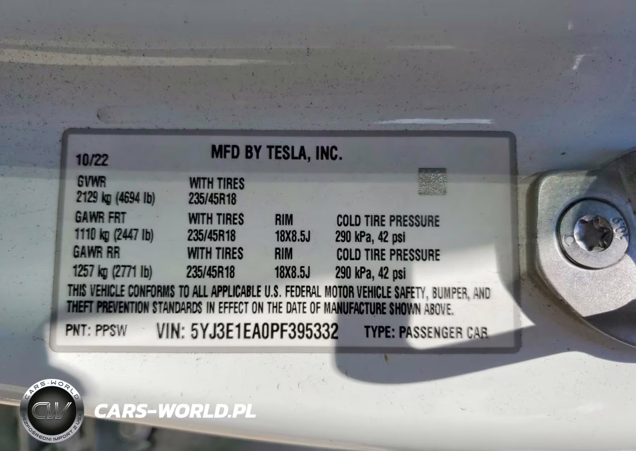 2023 Tesla Model 3 VIN:5YJ3E1EA0PF395332 - 12