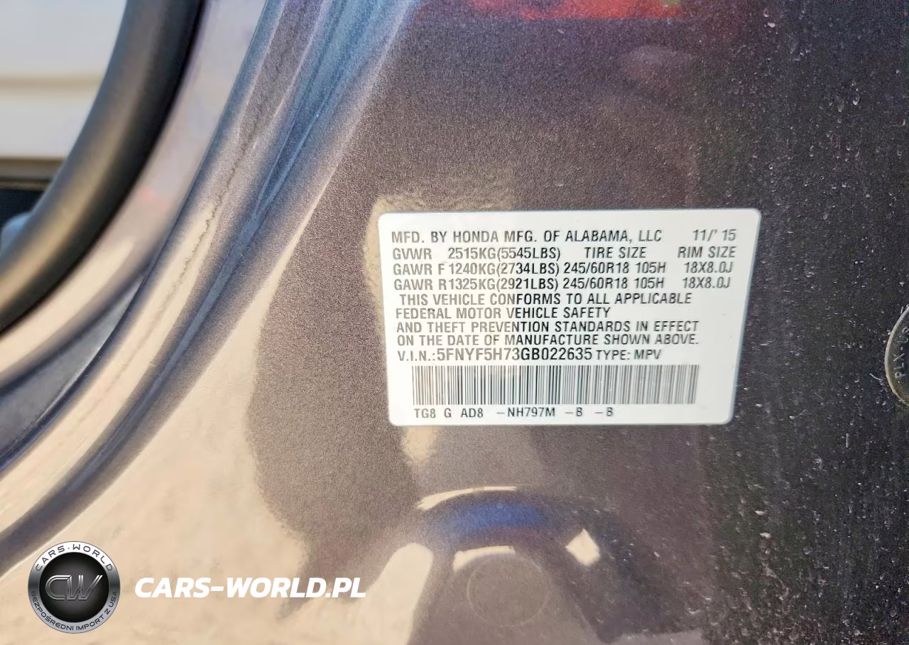 2016 Honda Pilot Exln VIN:5FNYF5H73GB022635 - 13