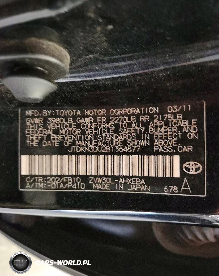 2011 Toyota Prius Two VIN:JTDKN3DU2B1364877 - 12