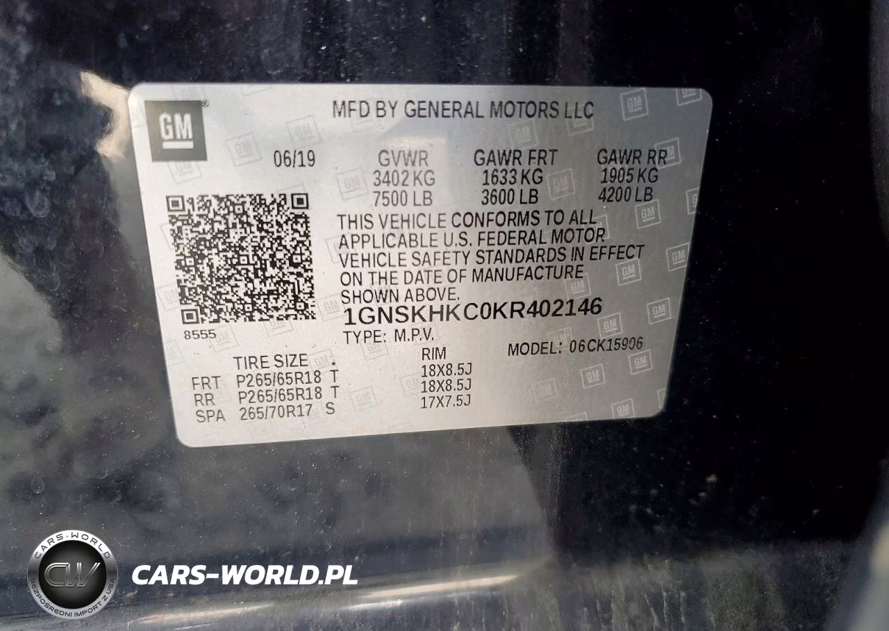 2019 Chevrolet Suburban K1500 Lt VIN:1GNSKHKC0KR402146 - 14