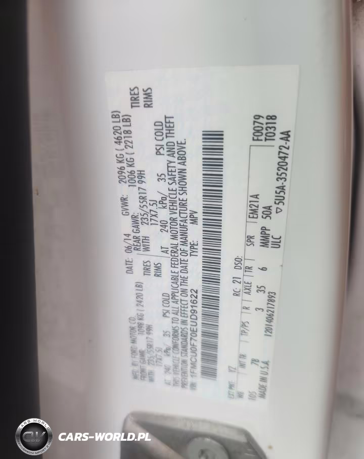 2014 Ford Escape S VIN:1FMCU0F70EUD91622 - 13