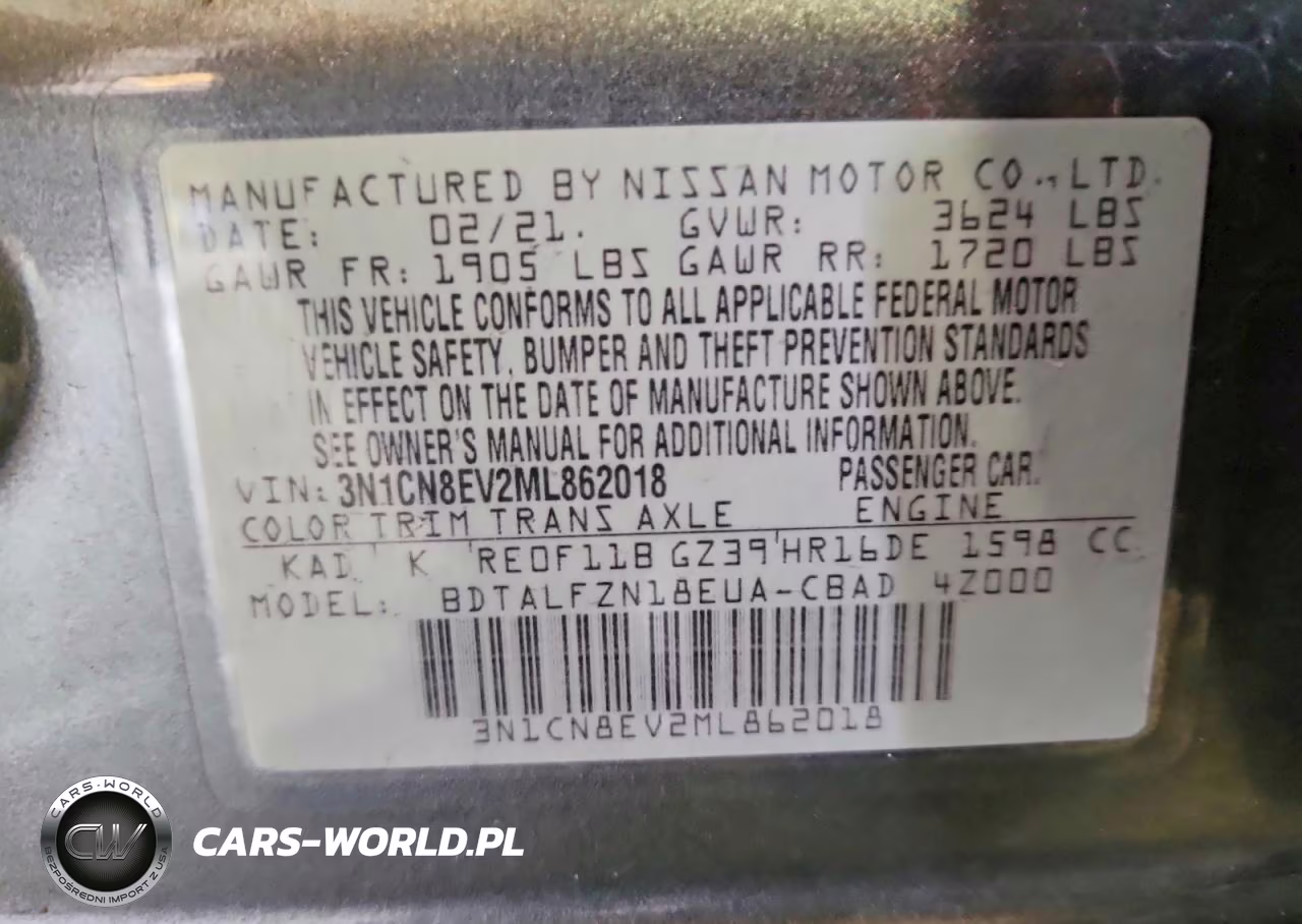2021 Nissan Versa Sv VIN:3N1CN8EV2ML862018 - 13