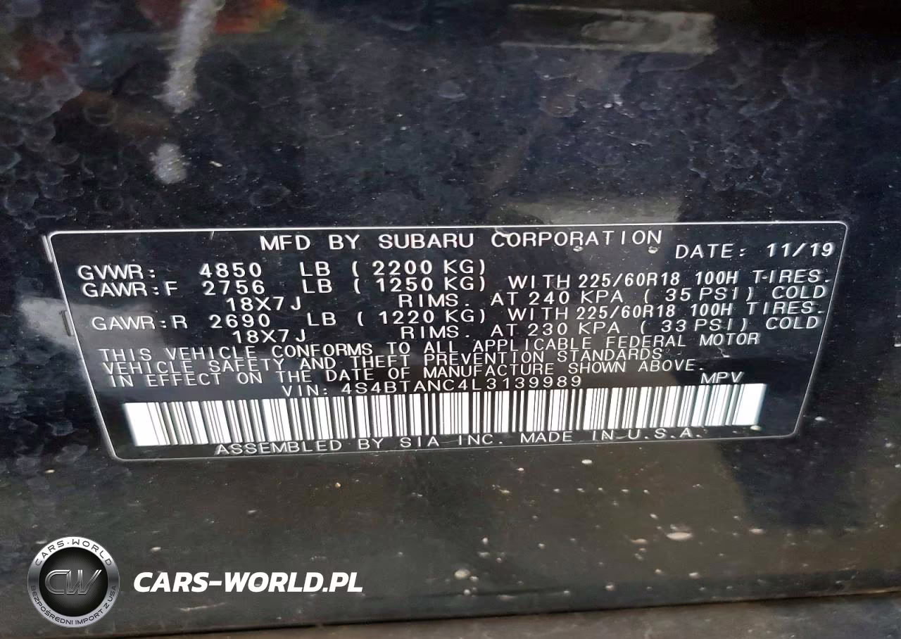 2020 Subaru Outback Limited VIN:4S4BTANC4L3139989 - 14
