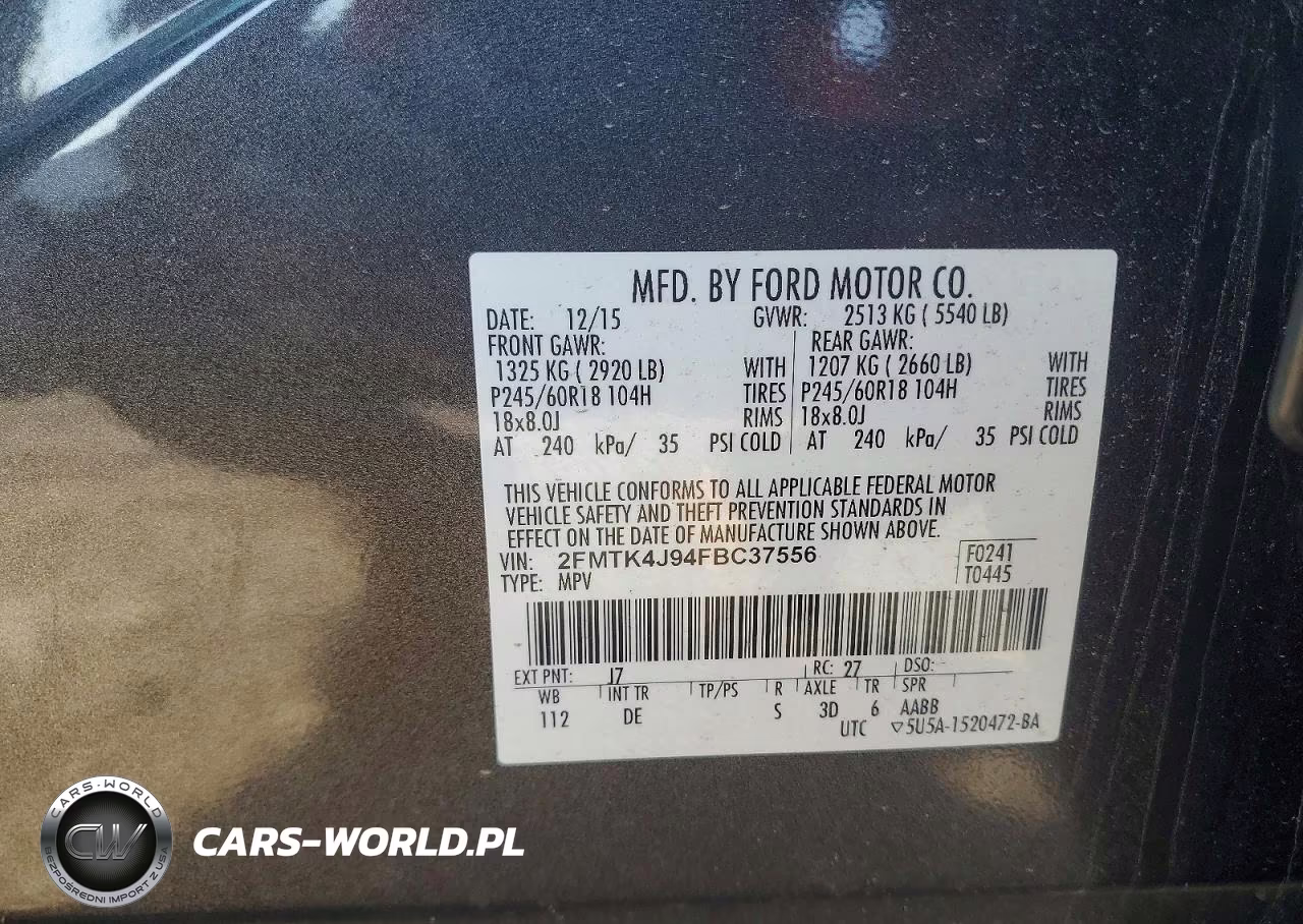 2015 Ford Edge Sel VIN:2FMTK4J94FBC37556 - 13
