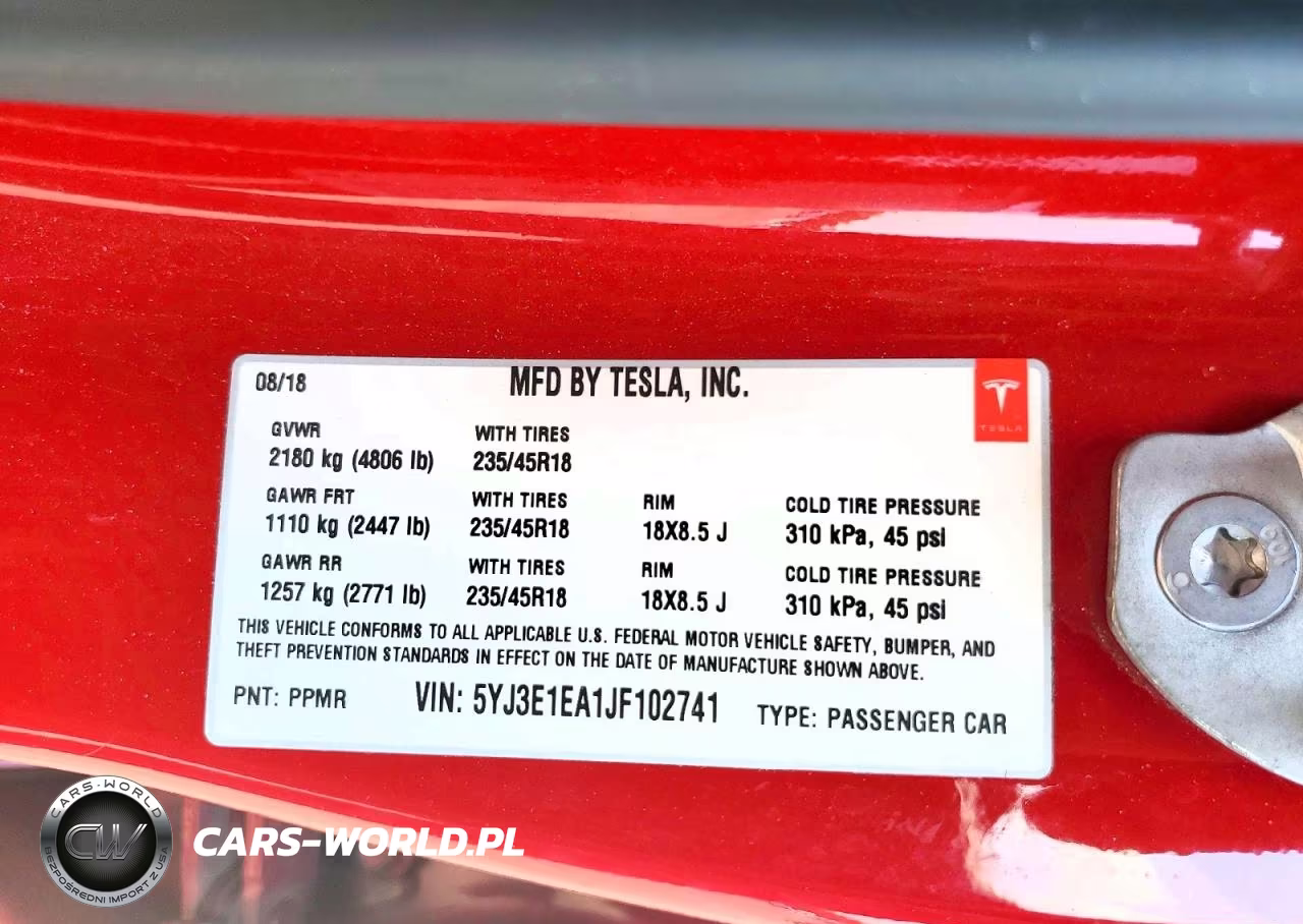 2018 Tesla Model 3 VIN:5YJ3E1EA1JF102741 - 12