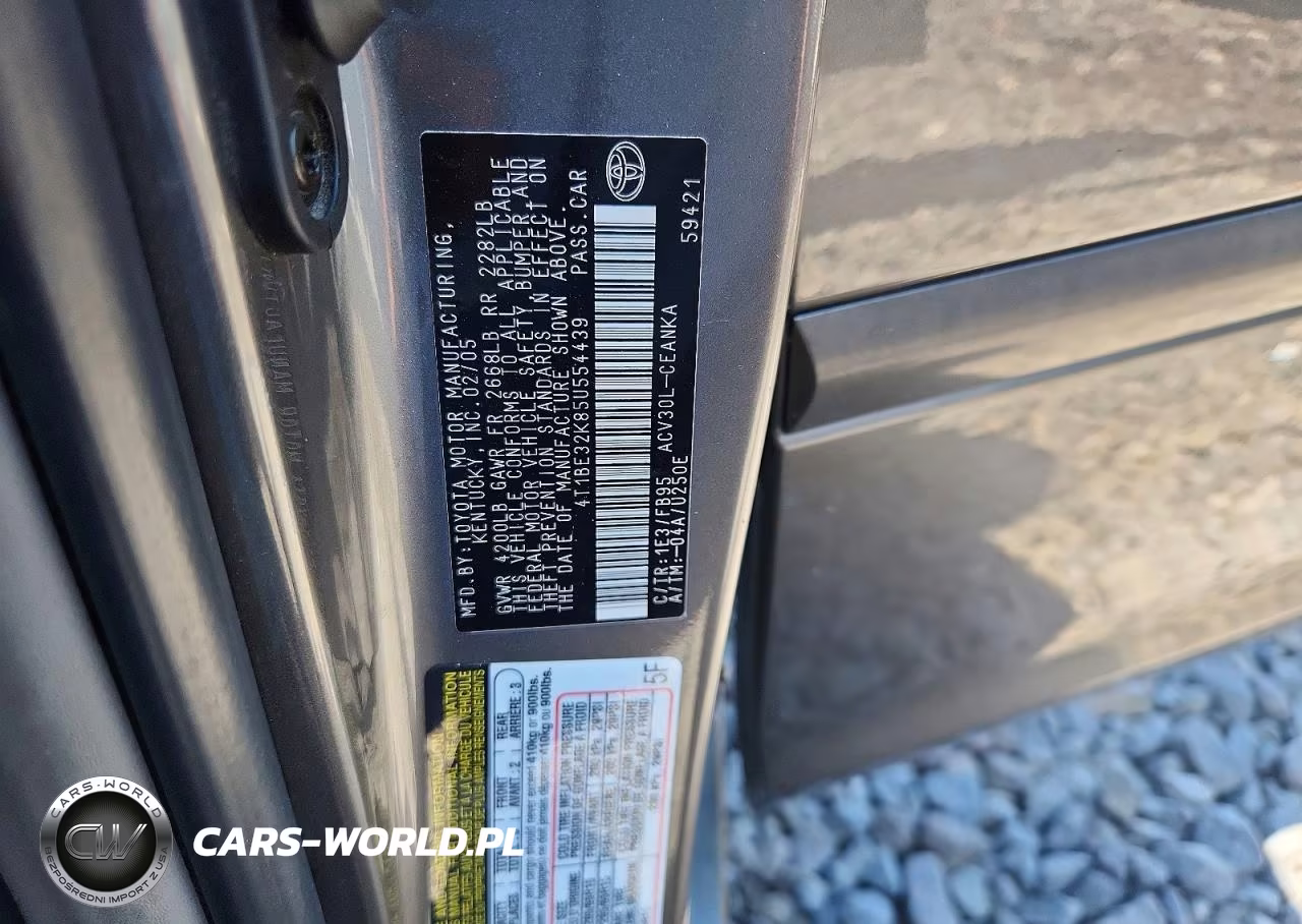2005 Toyota Camry Le VIN:4T1BE32K85U554439 - 12
