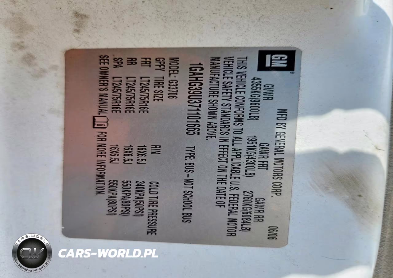 2007 Chev Expresso VIN:1GAHG39U371101665 - 13