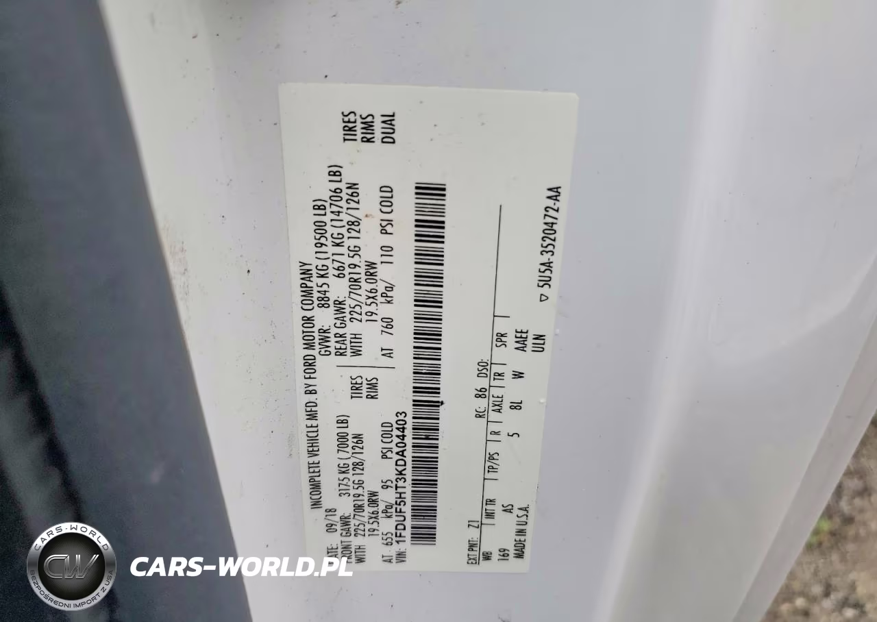 2019 Ford F550 Super Duty VIN:1FDUF5HT3KDA04403 - 13