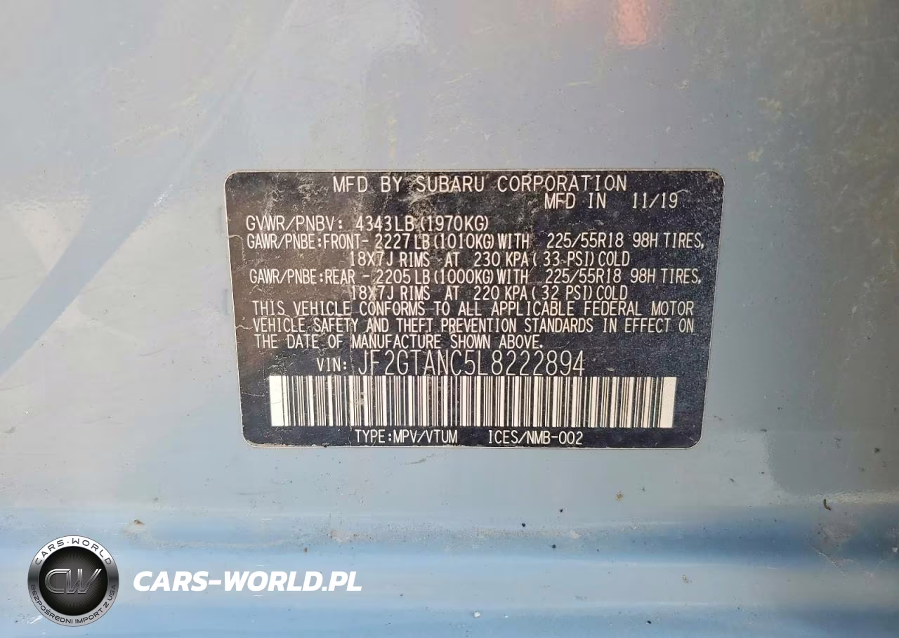 2020 Subaru Crosstrek Limited VIN:JF2GTANC5L8222894 - 12