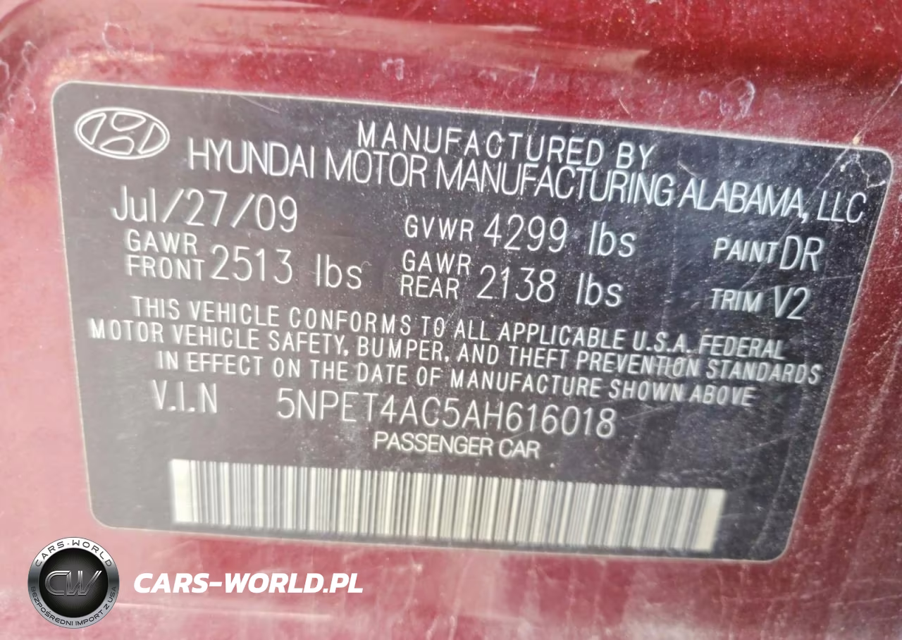 2010 Hyundai Sonata Gls VIN:5NPET4AC5AH616018 - 12