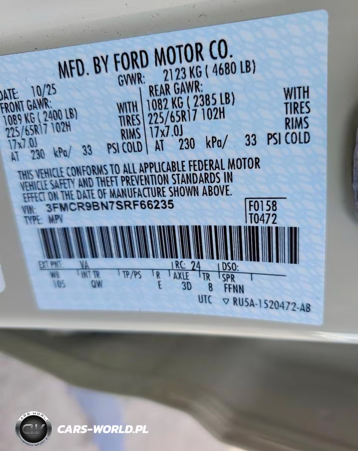 2025 Ford Bronco Sport Big Bend VIN:3FMCR9BN7SRF66235 - 12
