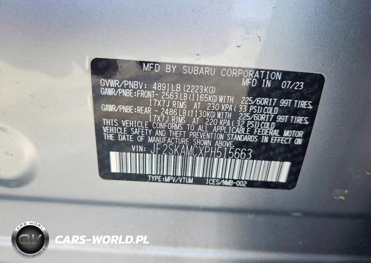 2023 Subaru Forester Wilderness VIN:JF2SKAMCXPH515663 - 12