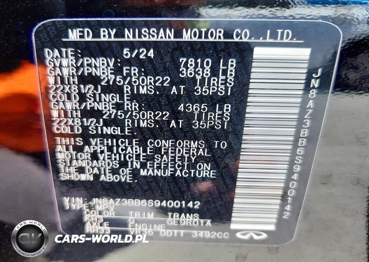 2025 Infiniti Qx80 Luxe VIN:JN8AZ3BB6S9400142 - 14