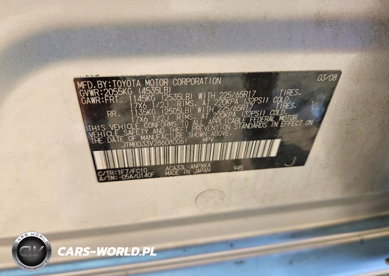 2008 Toyota Rav4 Base VIN:JTMBD33V286080061 - 14