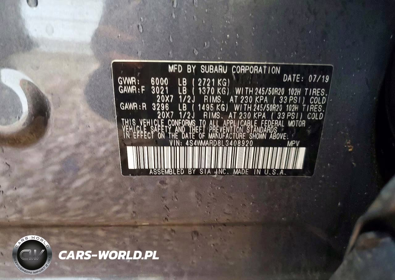 2020 Subaru Ascent Touring VIN:4S4WMARD8L3408920 - 13