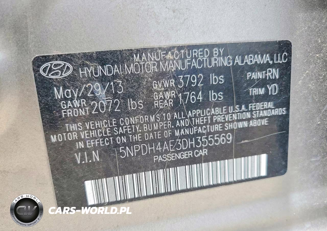 2013 Hyundai Elantra Gls VIN:5NPDH4AE3DH355569 - 12