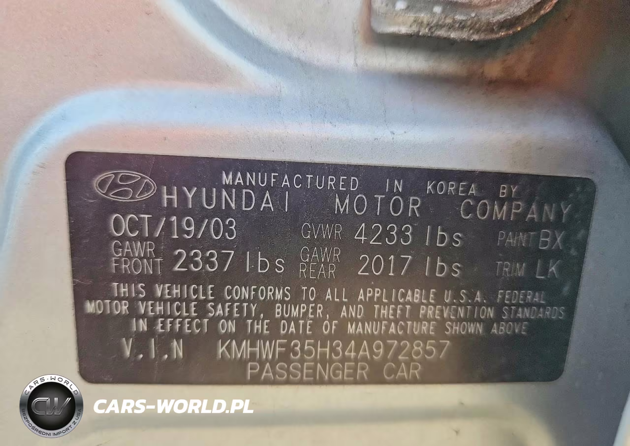 2004 Hyundai Sonata Gls VIN:KMHWF35H34A972857 - 12