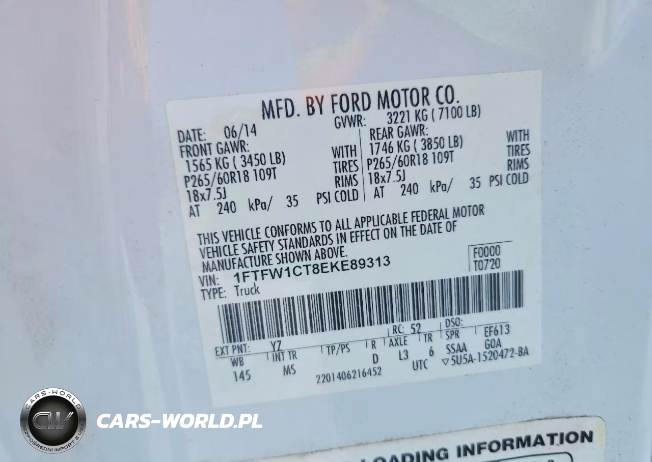 2014 Ford F150 Supercrew VIN:1FTFW1CT8EKE89313 - 12
