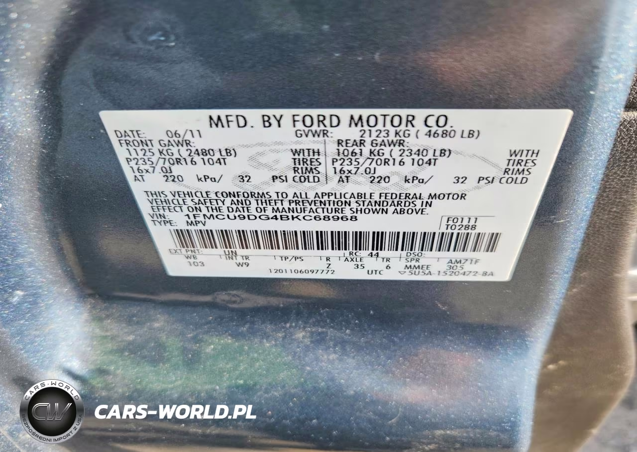 2011 Ford Escape Xlt VIN:1FMCU9DG4BKC68968 - 13