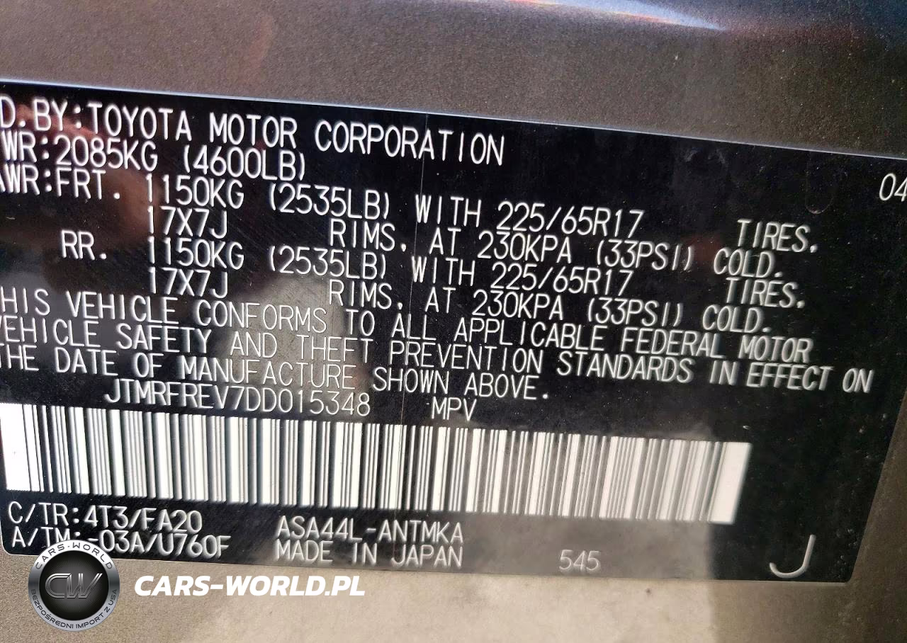 2013 Toyota Rav4 Xle VIN:JTMRFREV7DD015348 - 12