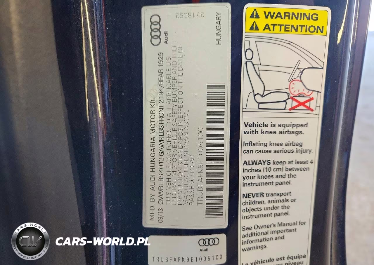 2014 Audi Tt Premium Plus VIN:TRUBFAFK9E1005100 - 12