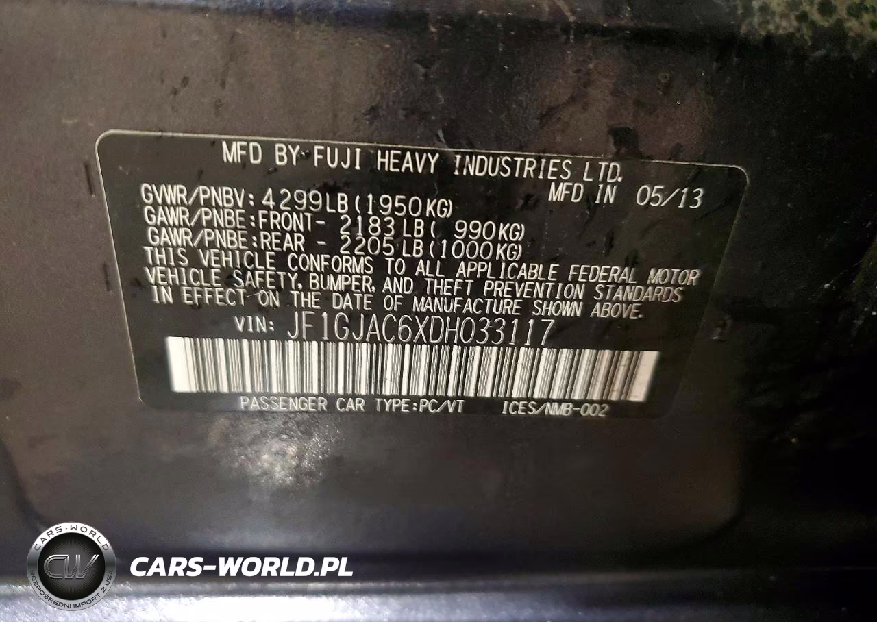 2013 Subaru Impreza Premium VIN:JF1GJAC6XDH033117 - 12