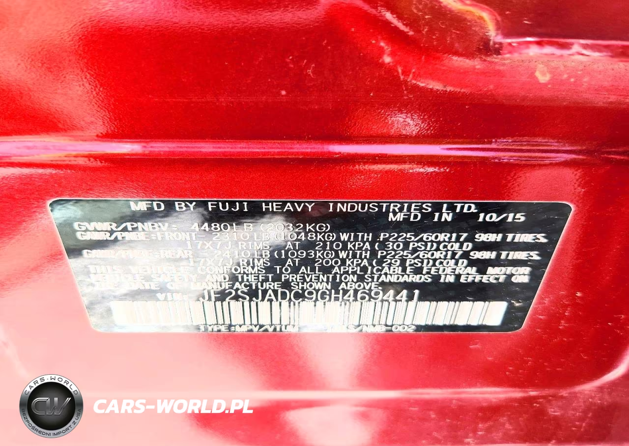 2016 Subaru Forester 2.5I Premium VIN:JF2SJADC9GH469441 - 13