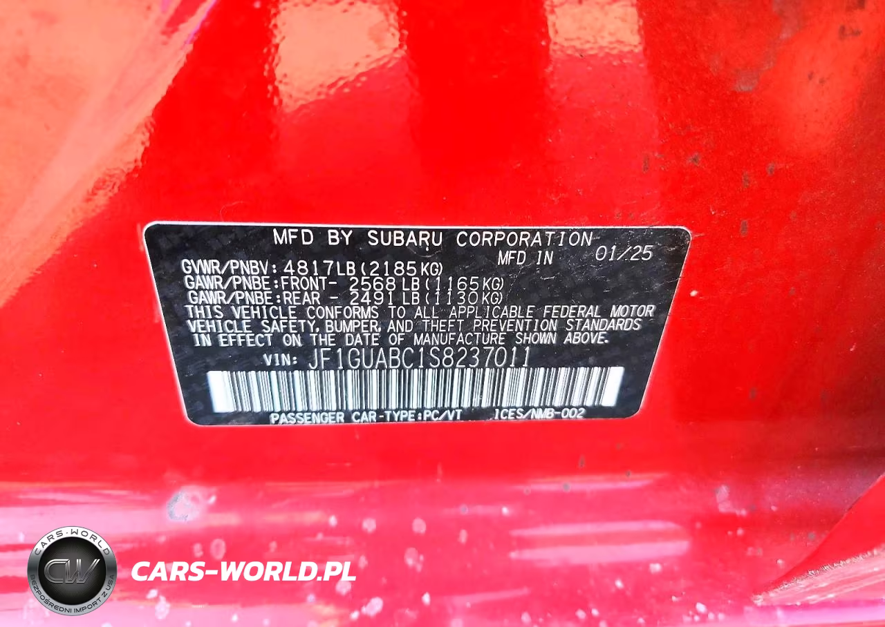 2025 Subaru Impreza VIN:JF1GUABC1S8237011 - 12