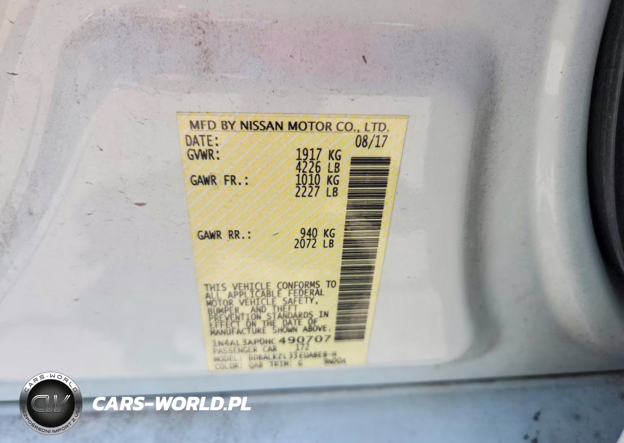2017 Nissan Altima 2.5 Sv VIN:1N4AL3AP0HC490707 - 12