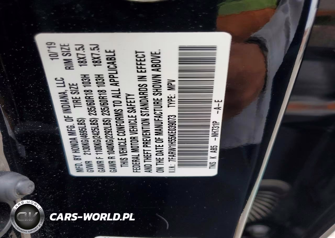 2019 Honda Cr-V VIN:7FARW1H55KE039073 - 13