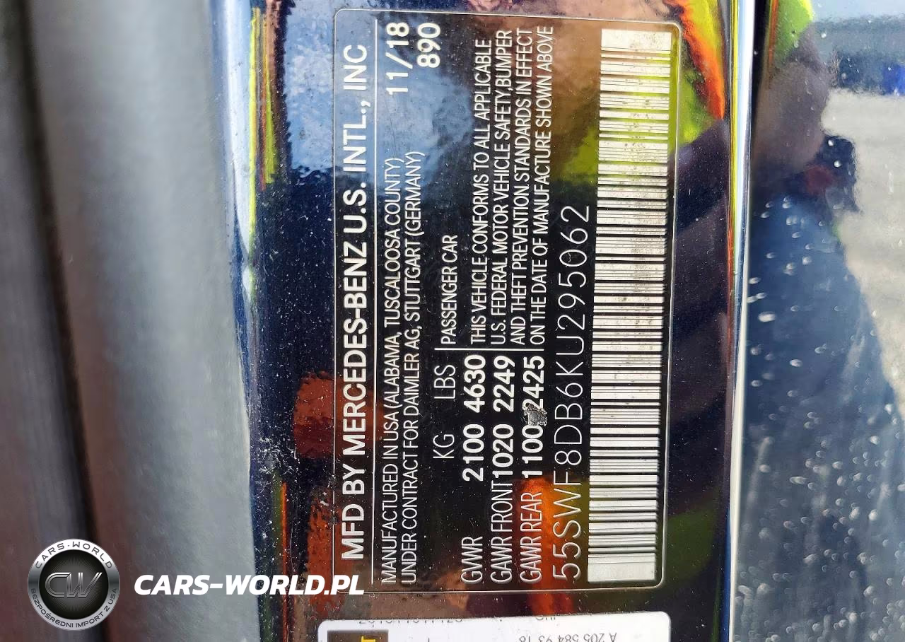 2019 Mercedes-Benz C 300 VIN:55SWF8DB6KU295062 - 12