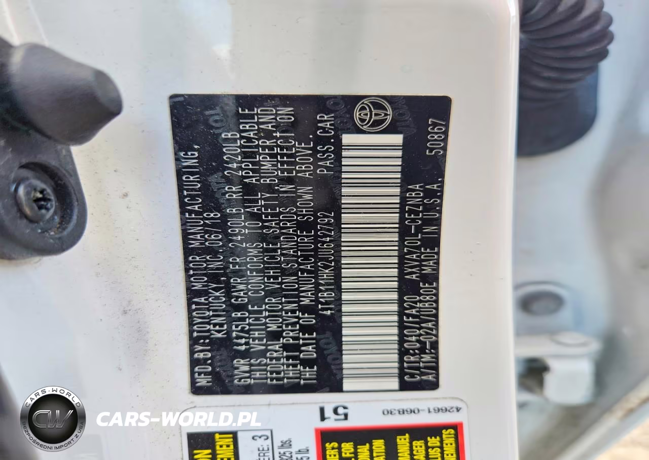 2018 Toyota Camry Le VIN:4T1B11HK2JU642792 - 12
