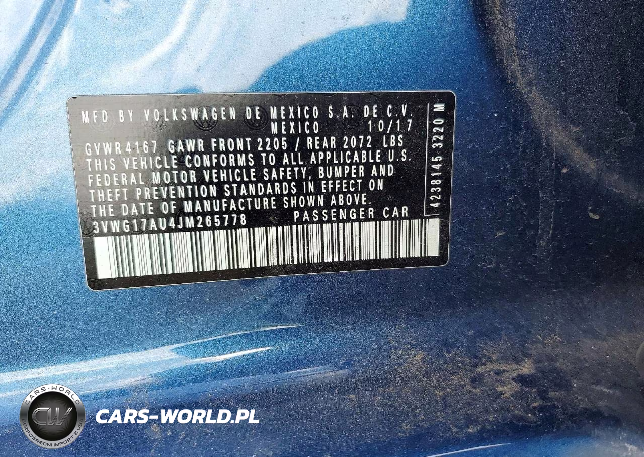 2018 Volkswagen Golf S VIN:3VWG17AU4JM265778 - 13