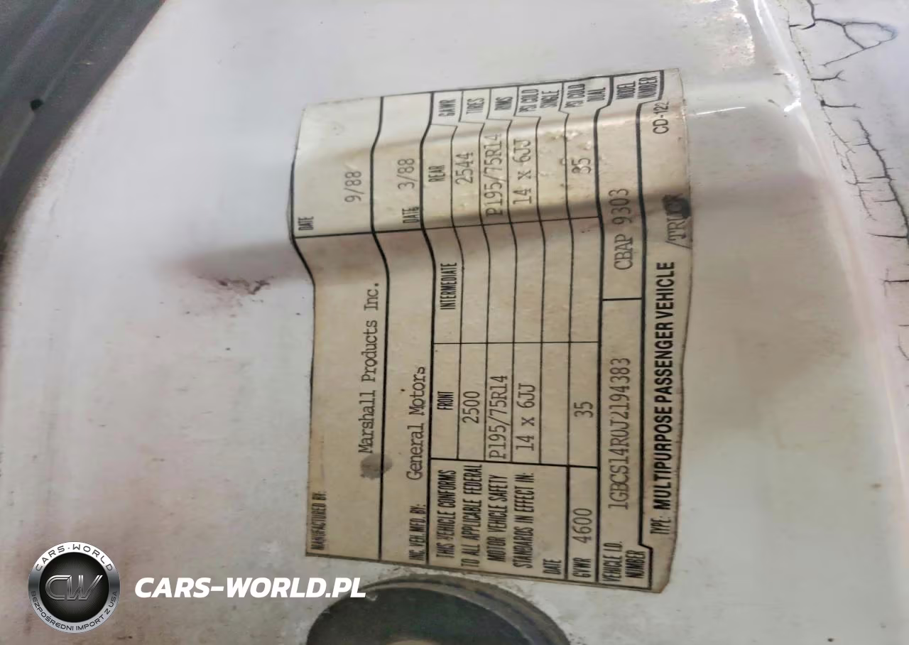 1988 Chevrolet S Truck S10 VIN:1GBCS14R0J2194383 - 12