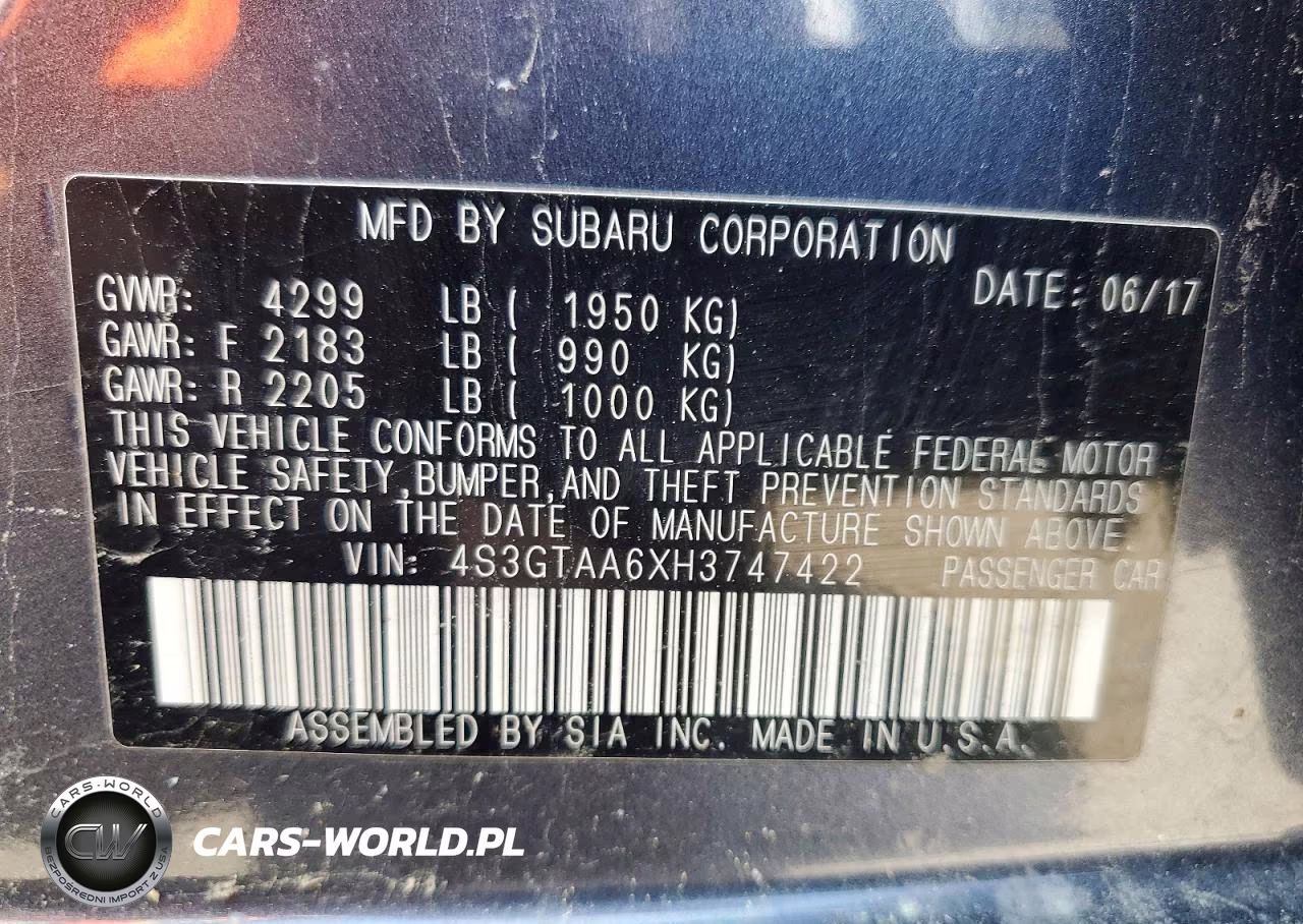 2017 Subaru Impreza VIN:4S3GTAA6XH3747422 - 12