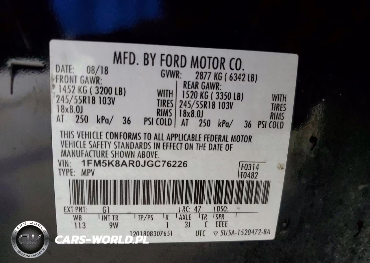 2018 Ford Explorer Police Interceptor VIN:1FM5K8AR0JGC76226 - 13