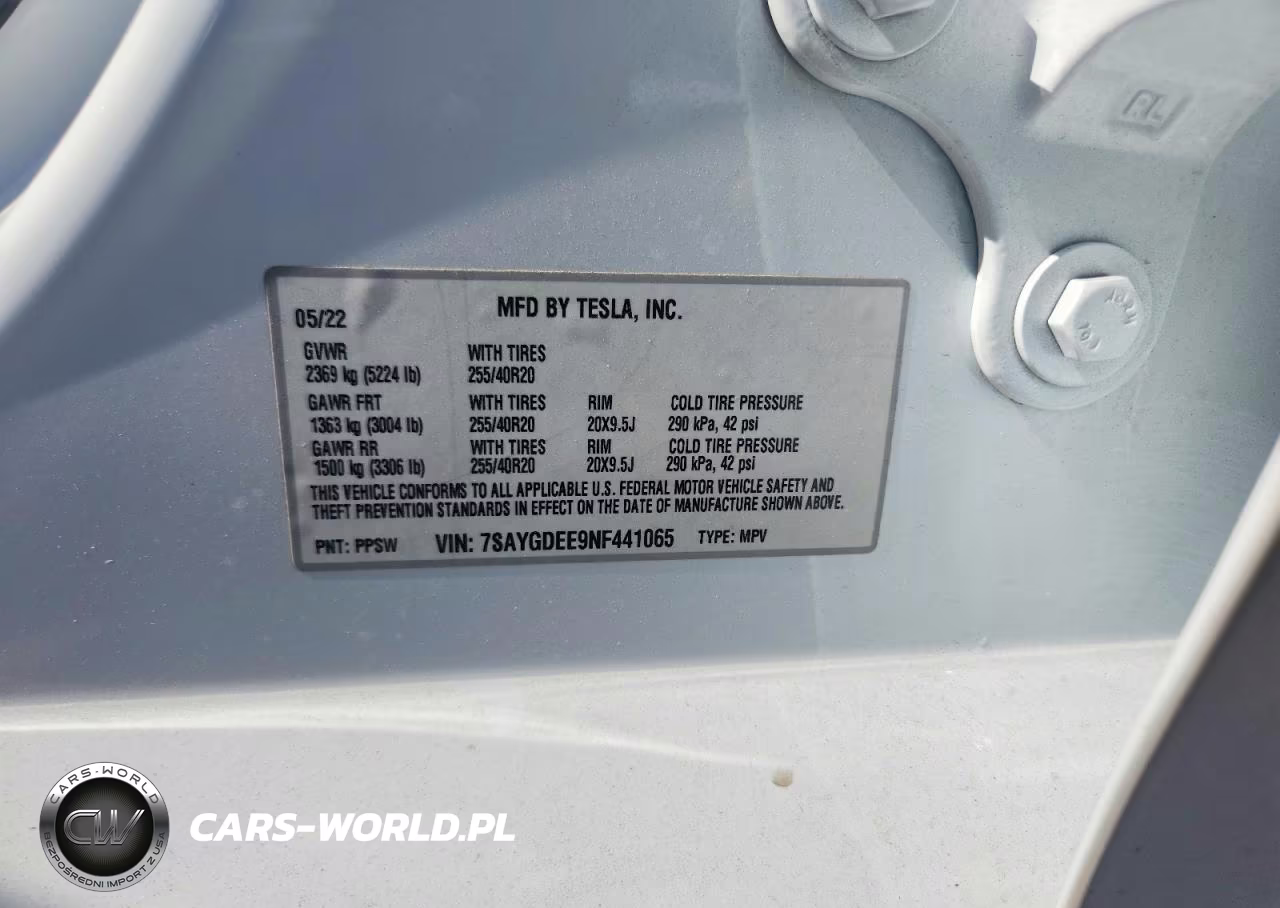 2022 Tesla Model Y VIN:7SAYGDEE9NF441065 - 10