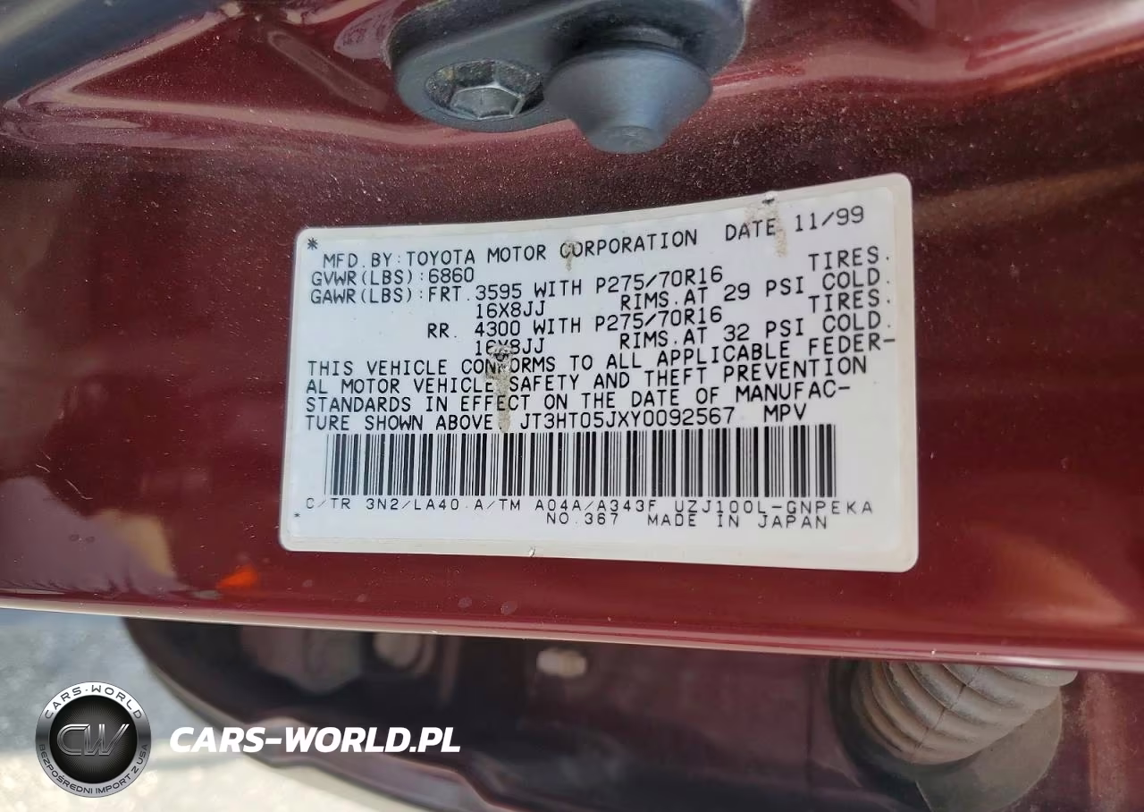 2000 Toyota Land Cruiser Base VIN:JT3HT05JXY0092567 - 13