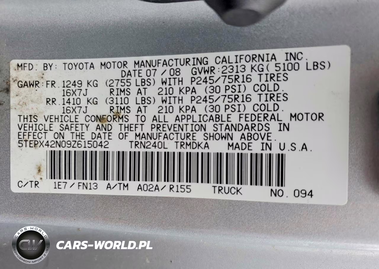 2009 Toyota Tacoma Base VIN:5TEPX42N09Z615042 - 13