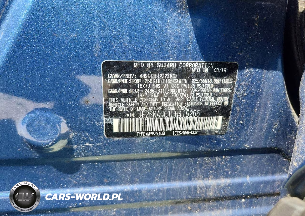 2020 Subaru Forester Limited VIN:JF2SKAUC1LH415266 - 13