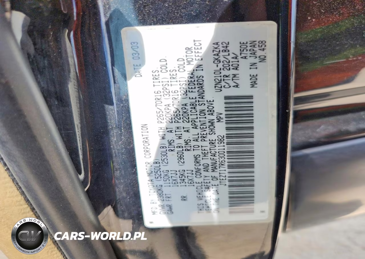 2003 Toyota 4Runner Limited VIN:JTEZT17R630011982 - 13
