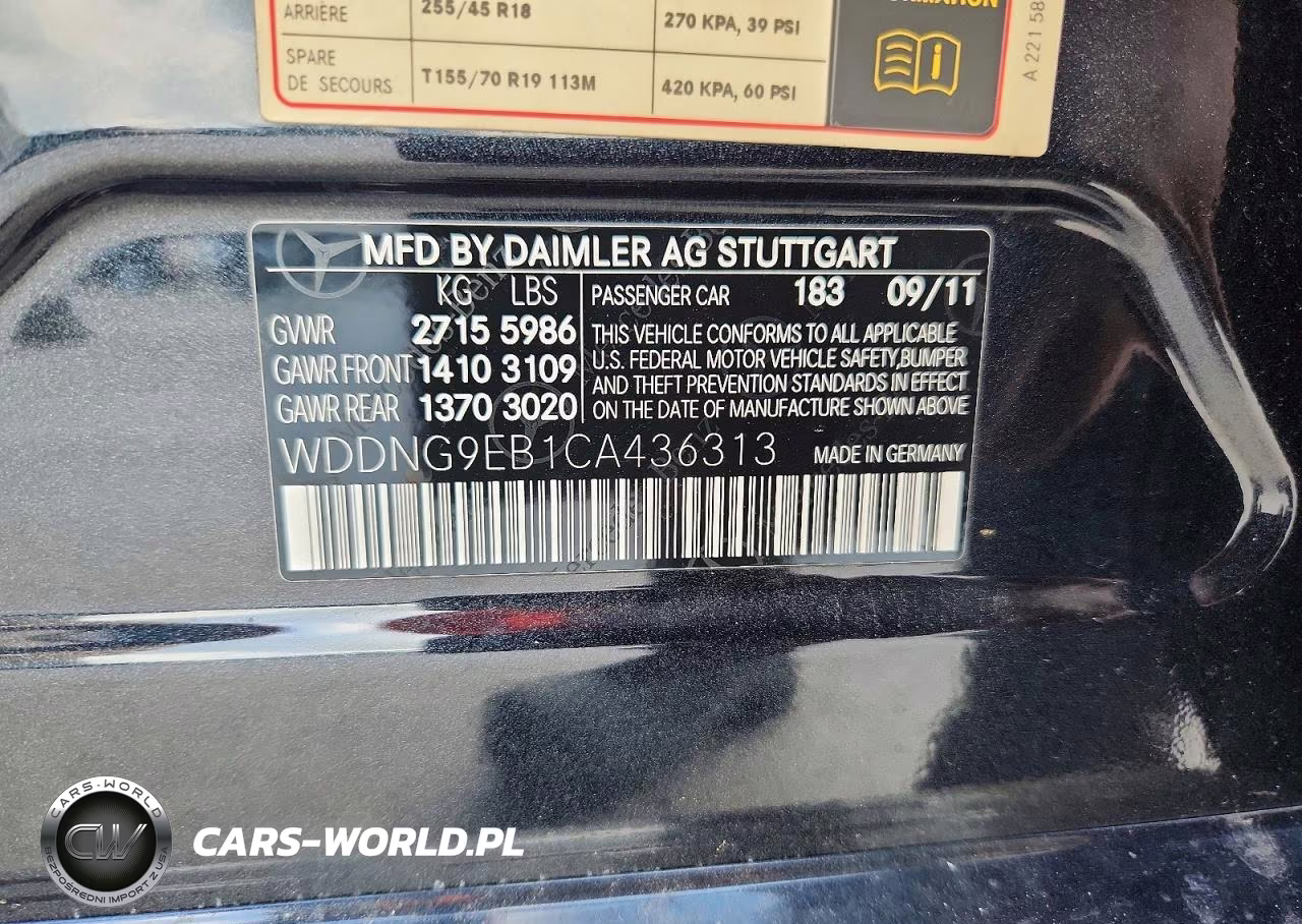 2012 Mercedes-Benz S 550 4Matic VIN:WDDNG9EB1CA436313 - 12