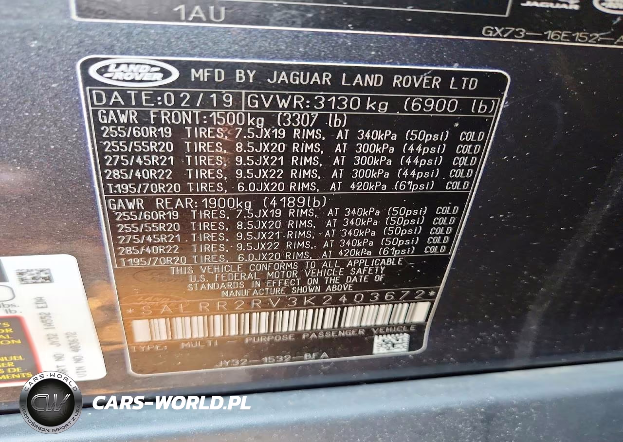 2019 Land Rover Discovery Hse VIN:SALRR2RV3K2403672 - 14