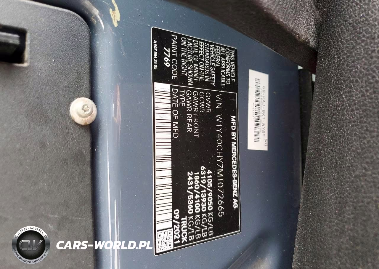 2021 Mercedes-Benz Splinter VIN:W1Y40CHY7MT072665 - 14