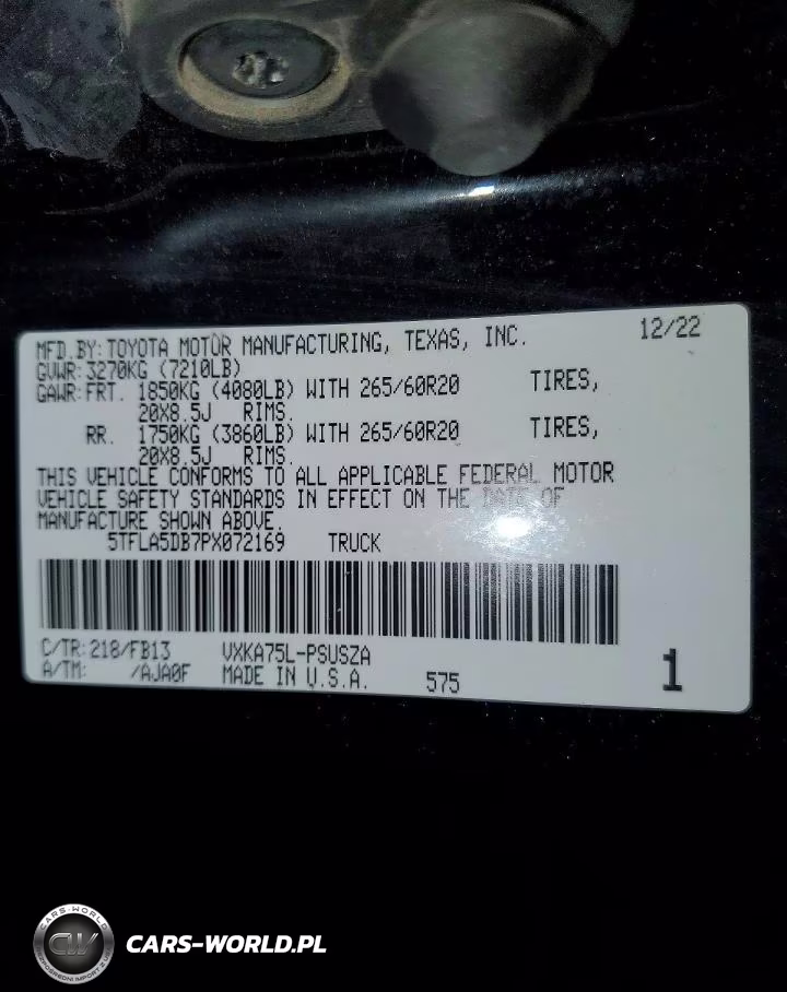 2023 Toyota Tundra Sr5 VIN:5TFLA5DB7PX072169 - 12