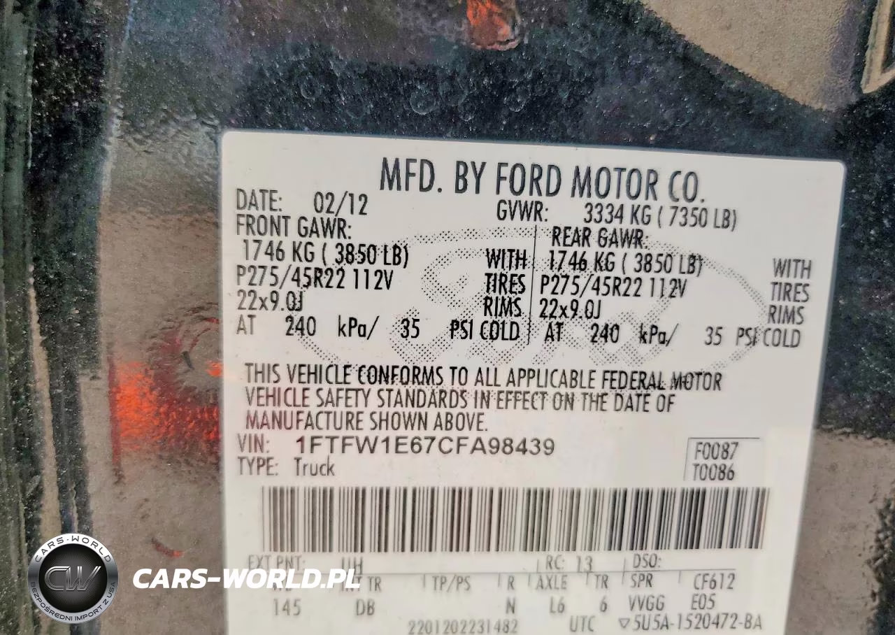 2012 Ford F150 Supercrew VIN:1FTFW1E67CFA98439 - 12